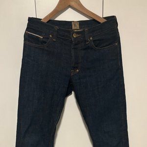 PRPS Indigo Selvedge Denim Button Fly Straight Leg